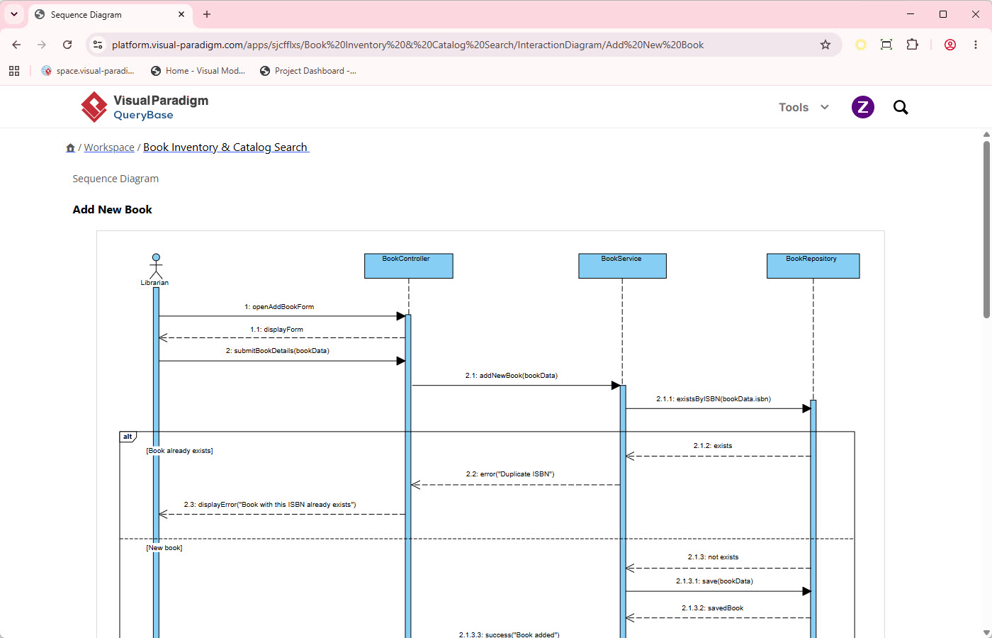 Screenshot of Visual Paradigm QueryBase - Project Explorer
